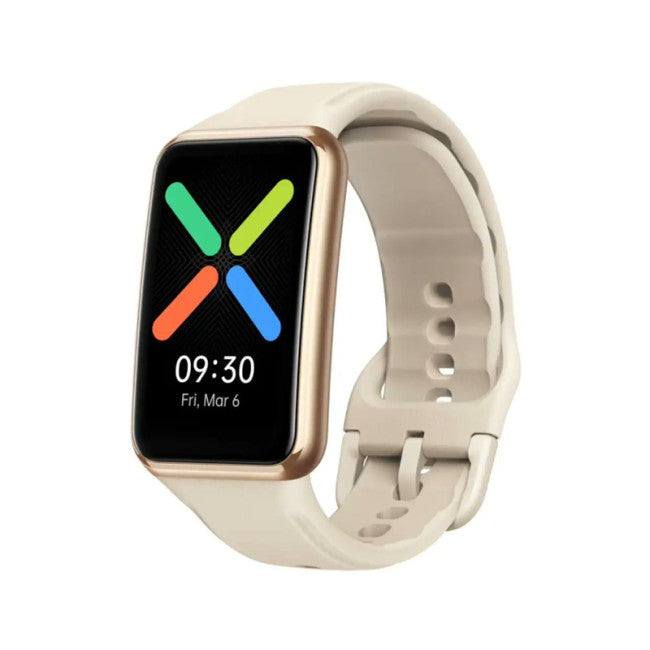 OPPO Watch Free 46mm Gold Polycarbonate Case with Vanilla Silicone Band,...