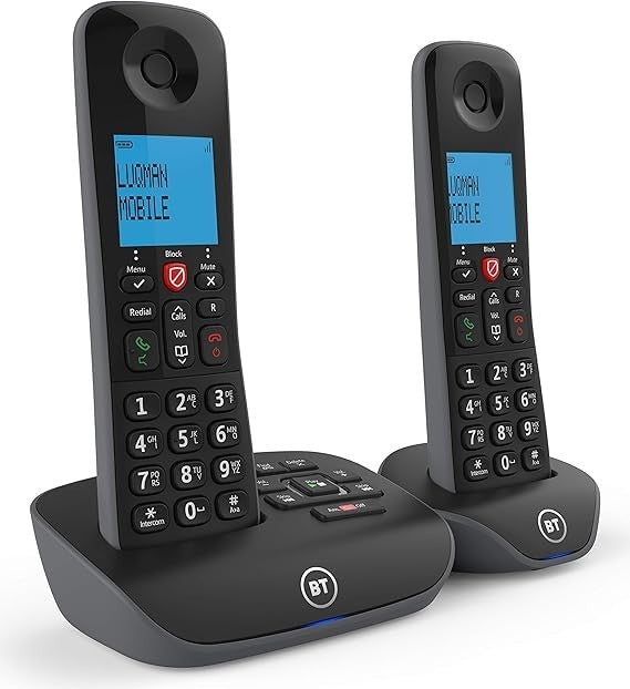 BT Essential Cordless Landline House Phone, Call Blocker,Twin Handset