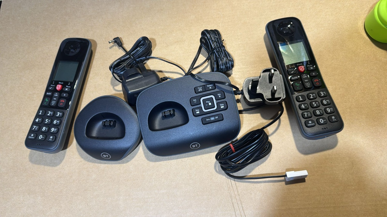 BT Essential Cordless Landline House Phone, Call Blocker,Twin Handset
