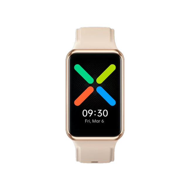 OPPO Watch Free 46mm Gold Polycarbonate Case with Vanilla Silicone Band,...