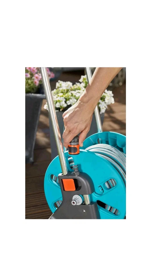 Gardena 18502-50 garden hose reel Cart reel Black Blue Stainless steel